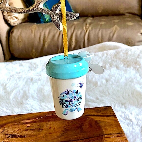 Disney Parks Starbucks Epcot Mini Tumbler Ceramic Christmas Ornament - Picture 5 of 5